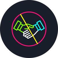 No handshake Line Multi Color Design vector