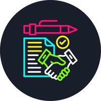Contract agreement Line Multi Color Design vector