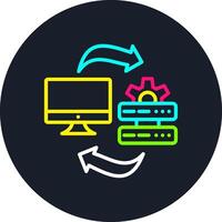 Data Transfer Line Multi Color Design vector