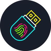 USB Line Multi Color Design vector