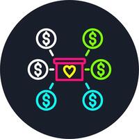 Crowdfunding Line Multi Color Design vector