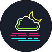 Foggy Night Line Multi Color Design vector