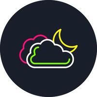 Moon Line Multi Color Design vector