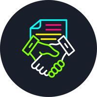 Handshake Line Multi Color Design vector