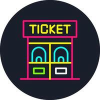 Ticket Office Line Multi Color Design vector