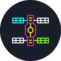 Space Station Line Multi Color Design vector