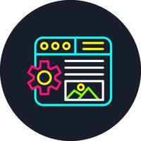 Content Management Line Multi Color Design vector