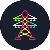 Power Tower Line Multi Color Design vector