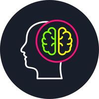 Brain Line Multi Color Design vector