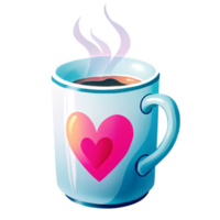 A cup of coffee with a heart in it png