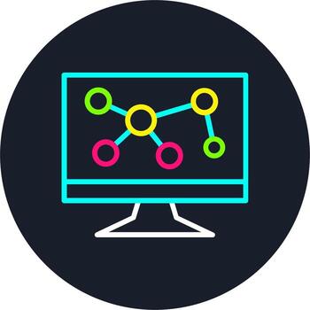Monitor Line Multi Color Design vector