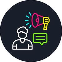 Loudspeaker Line Multi Color Design vector