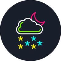 Night Snow Line Multi Color Design vector