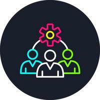 Team Member Line Multi Color Design vector