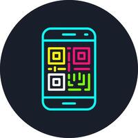 Qr Code Line Multi Color Design vector