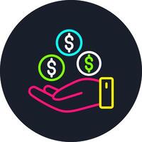 Dollar Line Multi Color Design vector