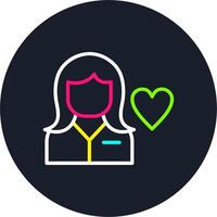 Caregiver Line Multi Color Design vector