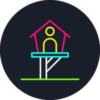 Bird House Line Multi Color Design vector