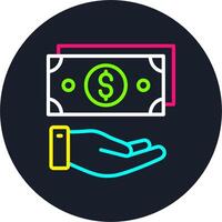 Money Line Multi Color Design vector