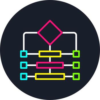 protocolo línea multi color diseño vector