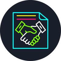 Handshake Line Multi Color Design vector