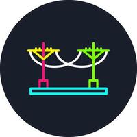 Electric Pole Line Multi Color Design vector