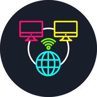 Network Connection Line Multi Color Design vector
