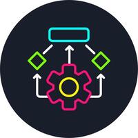 Cogwheel Line Multi Color Design vector