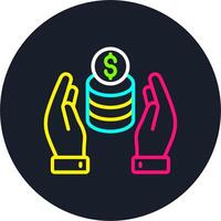 Donation Line Multi Color Design vector