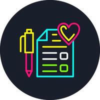 Wishlist Line Multi Color Design vector