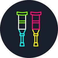 Crutch Line Multi Color Design vector