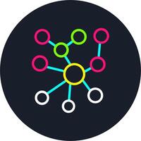 Networking Line Multi Color Design vector