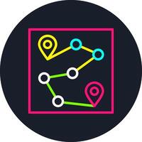 Route Line Multi Color Design vector