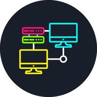 Lan Line Multi Color Design vector
