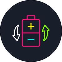 Rechargeable Battery Line Multi Color Design vector