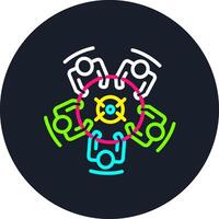Round Table Line Multi Color Design vector