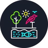 Ecosystem Line Multi Color Design vector