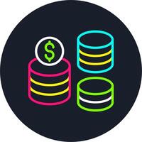 Coins Line Multi Color Design vector
