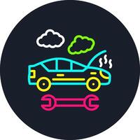 Broken Car Line Multi Color Design vector