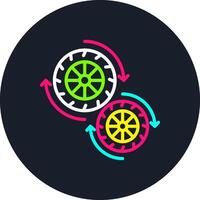 Wheel Line Multi Color Design vector