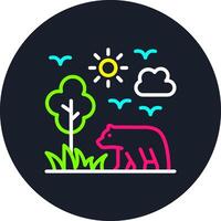 Wildlife Line Multi Color Design vector