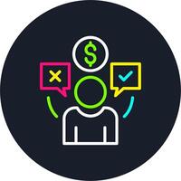 Consumer behaviour Line Multi Color Design vector