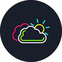 Cloudy Day Line Multi Color Design vector