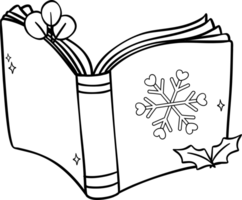 Groovy Retro Winter Bookish opened Book Coloring Image png