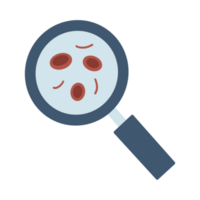 Magnifying glass icon with blood cells png