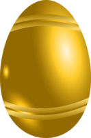 Golden egg cartoon illustration with horizontal curve pattern suitable for Easter. png