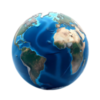 Artistic Globe Earth with Physical Features in 3D png