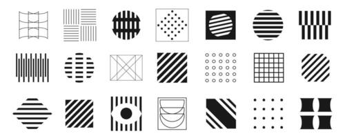 Abstract Brutalism Optical Illusions Elements Collection vector