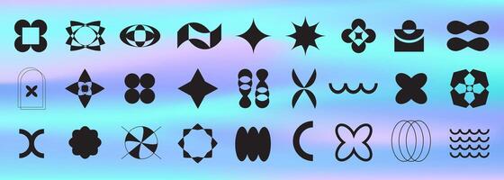 Brutalism basic shapes collection geometric forms set vector