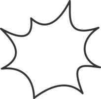 Comic speech bubble. Manga pop art outline frame for text. Box for dialog and messages. Chat shape of shock shout and scream actions. png